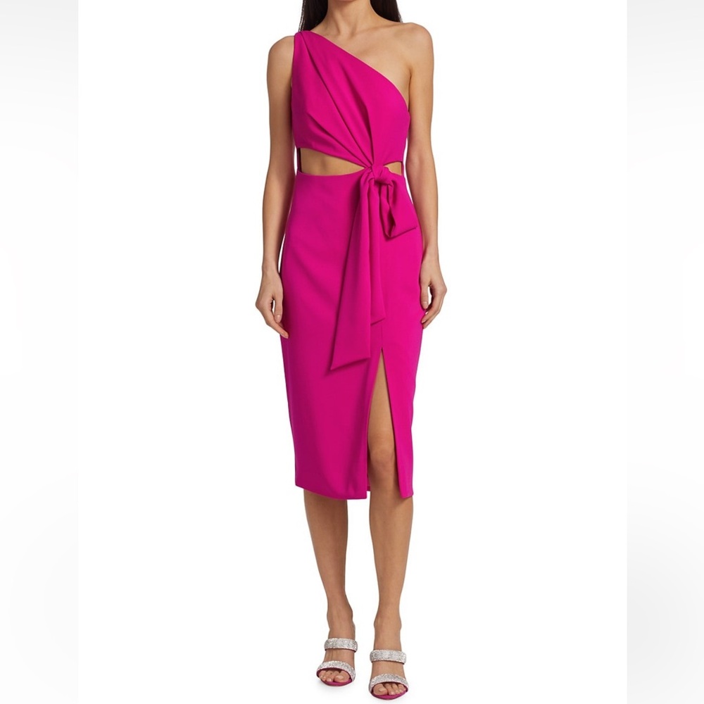 Monique Lhuillier One Shoulder Pink Dress